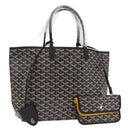 GOYARD Herringbone Saint Louis PM Tote Bag PVC Black Auth SW2134SM-1