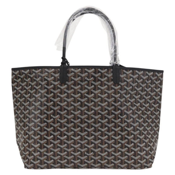 GOYARD Herringbone Saint Louis PM Tote Bag PVC Black Auth SW2134SM