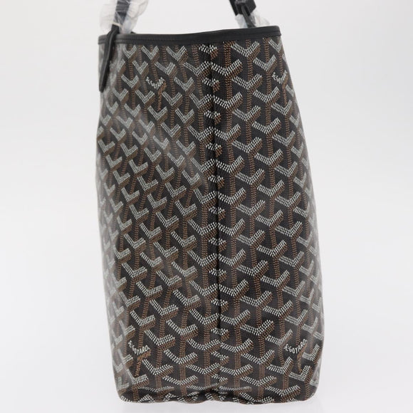 GOYARD Herringbone Saint Louis PM Tote Bag PVC Black Auth SW2134SM