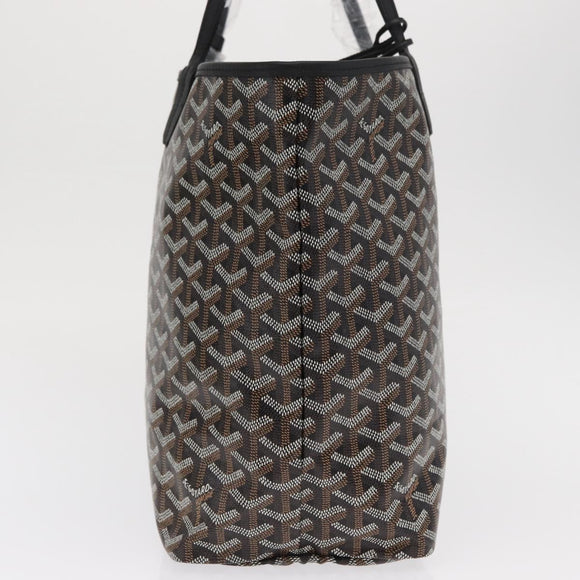 GOYARD Herringbone Saint Louis PM Tote Bag PVC Black Auth SW2134SM