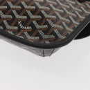 GOYARD Herringbone Croucher Shoulder Bag PVC Leather Black Auth SW2135SM-17