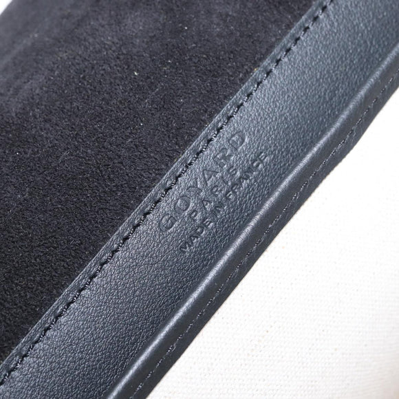 GOYARD Herringbone Croucher Shoulder Bag PVC Leather Black Auth SW2135SM