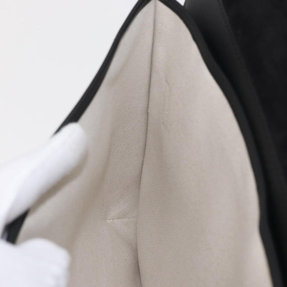 GOYARD Herringbone Croucher Shoulder Bag PVC Leather Black Auth SW2135SM