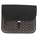 GOYARD Herringbone Croucher Shoulder Bag PVC Leather Black Auth SW2135SM-13