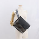 GOYARD Herringbone Croucher Shoulder Bag PVC Leather Black Auth SW2135SM-23