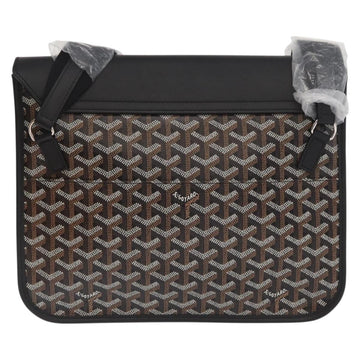 GOYARD Herringbone Croucher Shoulder Bag PVC Leather Black Auth SW2135SM - 0