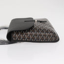 GOYARD Herringbone Croucher Shoulder Bag PVC Leather Black Auth SW2135SM-4