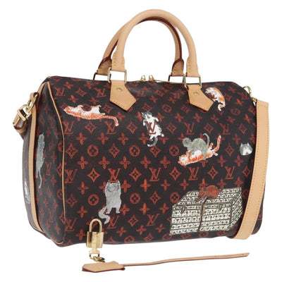 LOUIS VUITTON Catgram Speedy Bandouliere 30 Hand Bag M44401 LV Auth SW2136SM