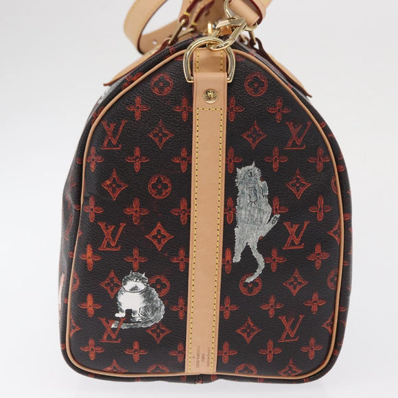 LOUIS VUITTON Catgram Speedy Bandouliere 30 Hand Bag M44401 LV Auth SW2136SM