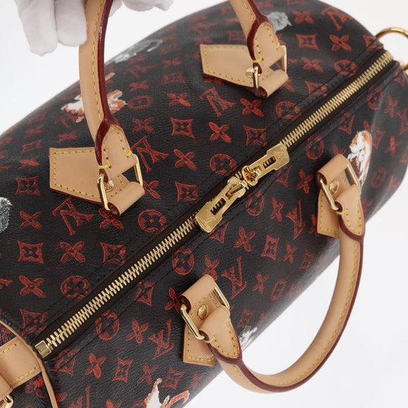LOUIS VUITTON Catgram Speedy Bandouliere 30 Hand Bag M44401 LV Auth SW2136SM