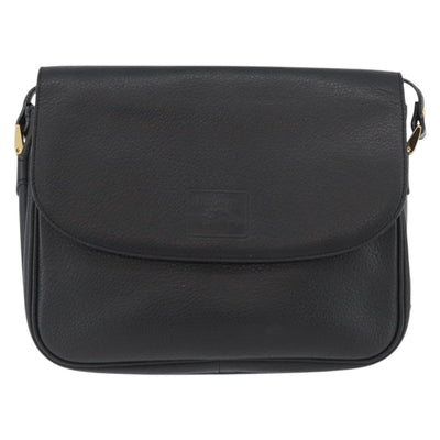 Burberrys Shoulder Bag Leather Black Gold Auth SW2150A - 0