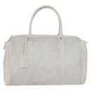 FENDI Zucca Canvas Boston Bag White Silver Auth SW2152V-13