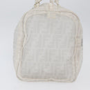 FENDI Zucca Canvas Boston Bag White Silver Auth SW2152V-3