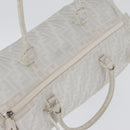 FENDI Zucca Canvas Boston Bag White Silver Auth SW2152V-6