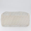 FENDI Zucca Canvas Boston Bag White Silver Auth SW2152V-5