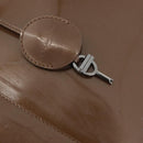 Christian Dior Maris Pearl Hand Bag Patent leather Brown Silver Auth SW2153A-10