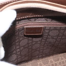 Christian Dior Maris Pearl Hand Bag Patent leather Brown Silver Auth SW2153A-19