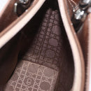 Christian Dior Maris Pearl Hand Bag Patent leather Brown Silver Auth SW2153A-20
