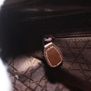 Christian Dior Maris Pearl Hand Bag Patent leather Brown Silver Auth SW2153A-22