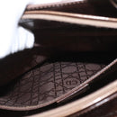 Christian Dior Maris Pearl Hand Bag Patent leather Brown Silver Auth SW2153A-23
