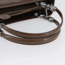 Christian Dior Maris Pearl Hand Bag Patent leather Brown Silver Auth SW2153A-7