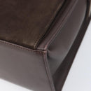 SAINT LAURENT Handtas Suède Bruin Zilver Auth SW2155-9