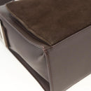 SAINT LAURENT Hand Bag Suede Brown Silver Auth SW2155-11
