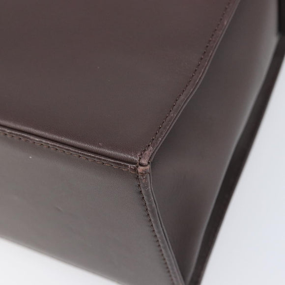 SAINT LAURENT Handtas Suède Bruin Zilver Auth SW2155