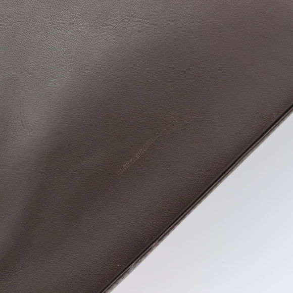 SAINT LAURENT Handtas Suède Bruin Zilver Auth SW2155