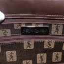 SAINT LAURENT Hand Bag Suede Brown Silver Auth SW2155-17