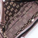 SAINT LAURENT Handtas Suède Bruin Zilver Auth SW2155-11