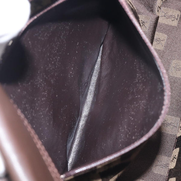 SAINT LAURENT Handtas Suède Bruin Zilver Auth SW2155