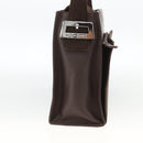 SAINT LAURENT Hand Bag Suede Brown Silver Auth SW2155-4