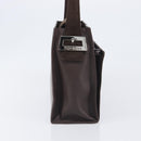 SAINT LAURENT Handtas Suède Bruin Zilver Auth SW2155-4