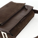 SAINT LAURENT Hand Bag Suede Brown Silver Auth SW2155-6