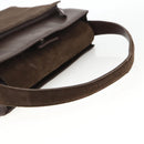 SAINT LAURENT Hand Bag Suede Brown Silver Auth SW2155-7