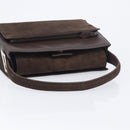 SAINT LAURENT Handtas Suède Bruin Zilver Auth SW2155-7