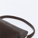 SAINT LAURENT Handtas Suède Bruin Zilver Auth SW2155-8
