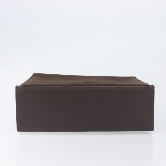 SAINT LAURENT Handtas Suède Bruin Zilver Auth SW2155