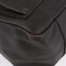 GUCCI Bamboo Hand Bag Leather Brown Silver Auth SW2156-10