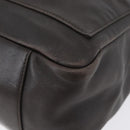 GUCCI Bamboo Hand Bag Leather Brown Silver Auth SW2156-11