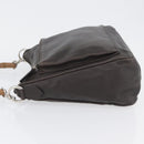GUCCI Bamboo Hand Bag Leather Brown Silver Auth SW2156-5