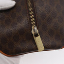 CELINE Macadam Canvas Hand Bag PVC Leather Brown Gold Auth SW2160-10