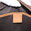 CELINE Macadam Canvas Hand Bag PVC Leather Brown Gold Auth SW2160-17