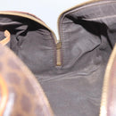 CELINE Macadam Canvas Hand Bag PVC Leather Brown Gold Auth SW2160-18