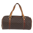 CELINE Macadam Canvas Hand Bag PVC Leather Brown Gold Auth SW2160-13