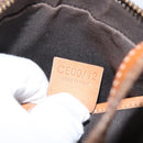 CELINE Macadam Canvas Hand Bag PVC Leather Brown Gold Auth SW2160-12