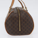 CELINE Macadam Canvas Hand Bag PVC Leather Brown Gold Auth SW2160-3