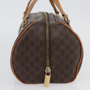 CELINE Macadam Canvas Hand Bag PVC Leather Brown Gold Auth SW2160-4