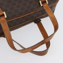 CELINE Macadam Canvas Hand Bag PVC Leather Brown Gold Auth SW2160-7